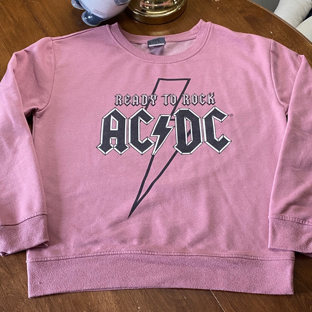 AC/DC Sweatshirt in Pink with Graphic